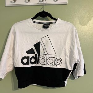 Adida black and white crop top.
